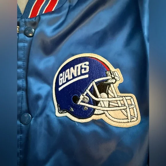 Vintage New York Giants Satin bomber Jacket nfl retro collectible size XL - Picture 3 of 8